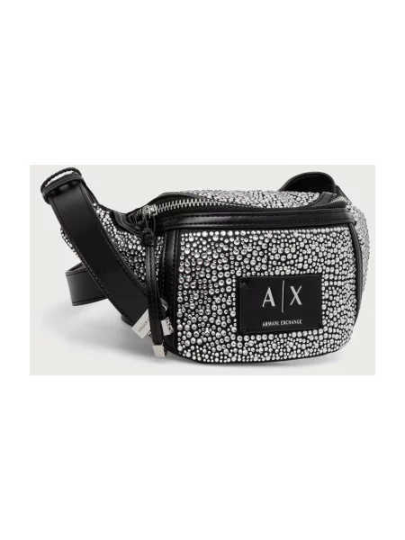 Armani Exchange nerka z imitacji skóry czarna