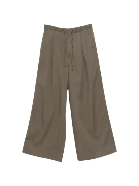 Sznurek ściągający spodnie palazzo Soeur plisowany zielony