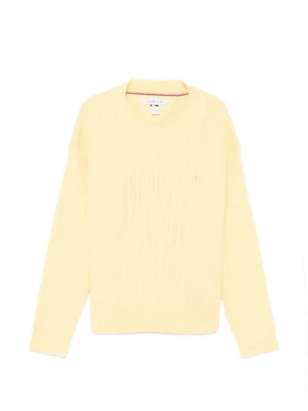 Sweter dziecięcy Tommy Hilfiger żółty