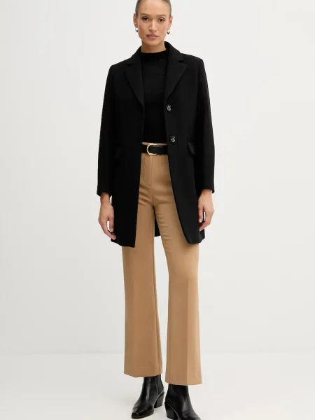 Вовняне пальто Sisley демісезонна коричневий