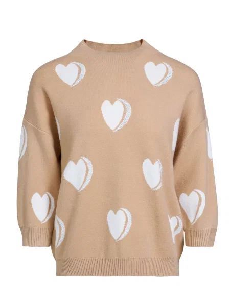 Imily Bela Pulover kaki / transparent alb