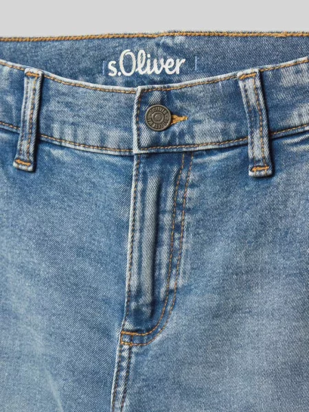 Szorty jeansowe o kroju regular fit z mieszanki bawełny model ‘PETE’ S.oliver Red Label niebieskie