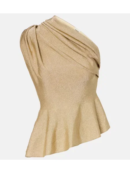 Top Khaite cu un umăr gol auriu