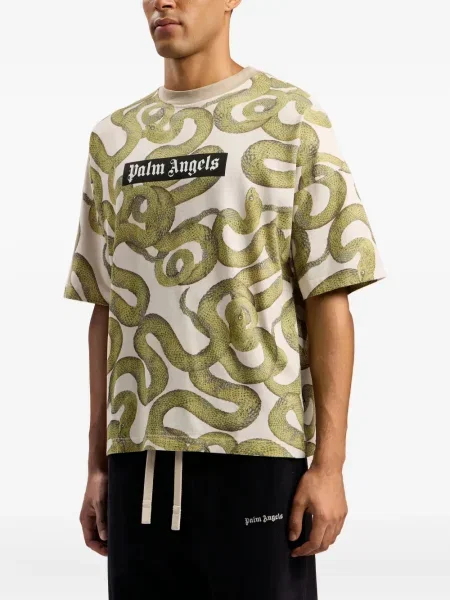 Tricou Palm Angels cu model piele de șarpe