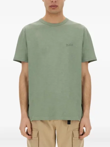 Tricou Woolrich cu decolteu rotund cu autograf verde