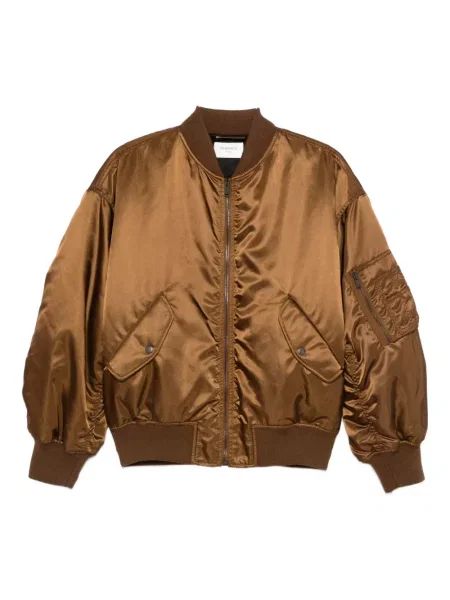 Geacă bomber Saint Laurent din satin maro