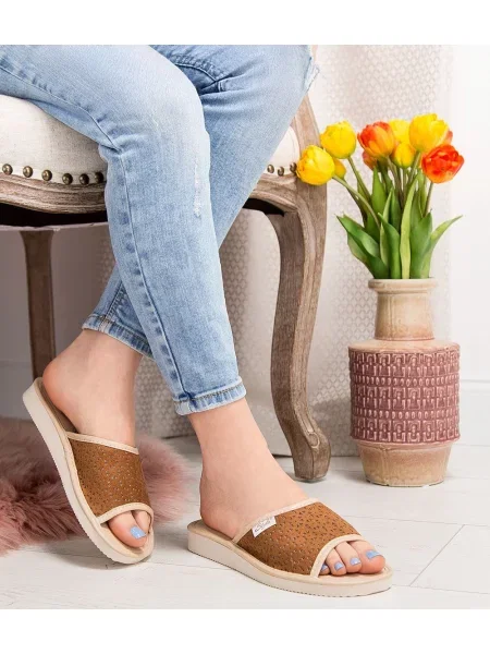 Papuci Natural Style bej