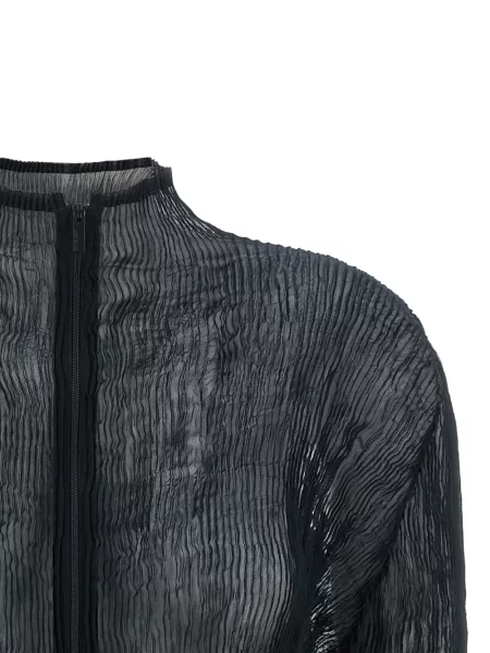 Суичър с цип Issey Miyake от шифон черно