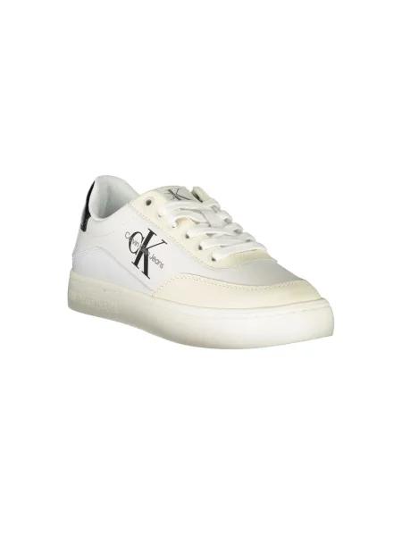 Trampki Calvin Klein Jeans skórzane eleganckie białe
