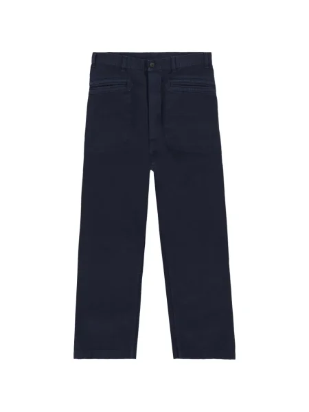 Pantaloni Fortela cu model herringbone albastru