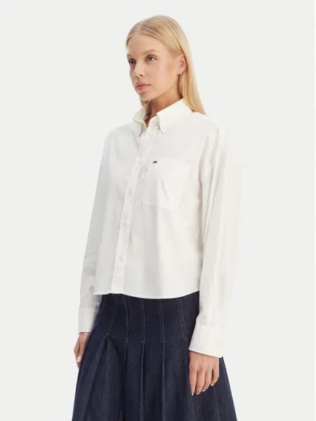 Tommy Jeans Πουκάμισο Εκρού