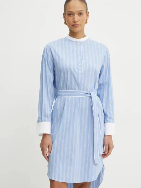 BOSS sukienka mini prosta niebieski