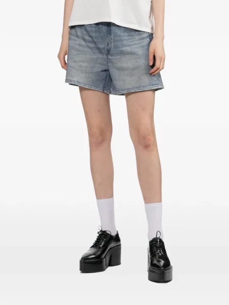Pantaloni scurți Rag & Bone din material terry de drumeție albastru