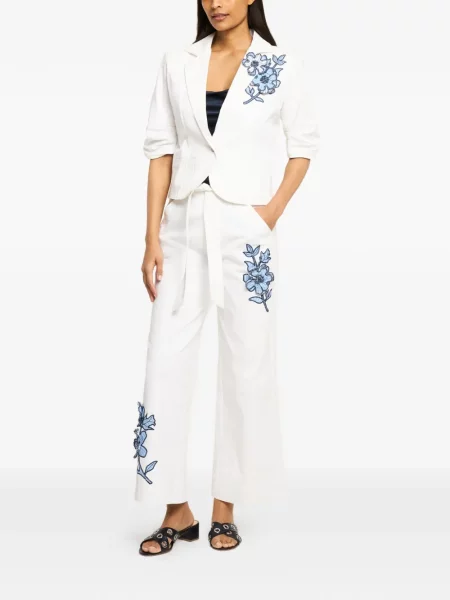 Sacou Cinq A Sept cu model floral cu aplicații alb
