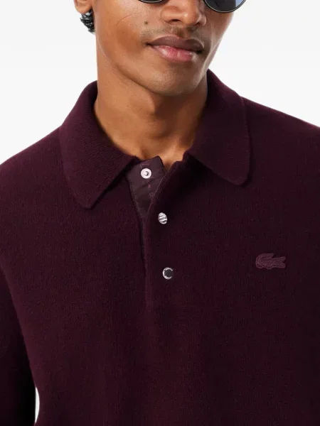 Gulerat tricou polo Lacoste de lână violet