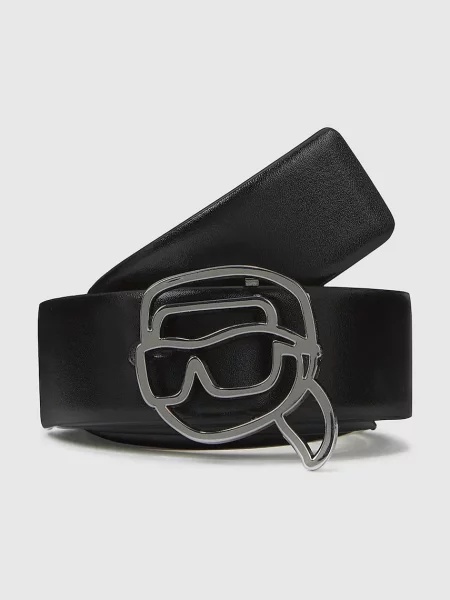 Dvostrani kožni remen Karl Lagerfeld bež