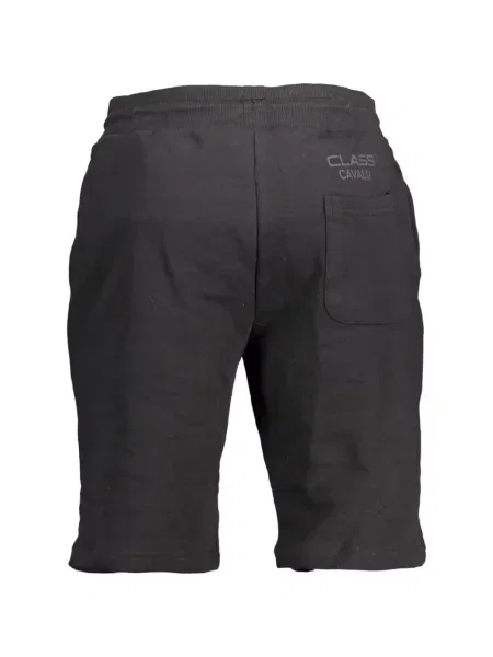 Pantaloni scurți Cavalli Class cu imagine cu cordon negru