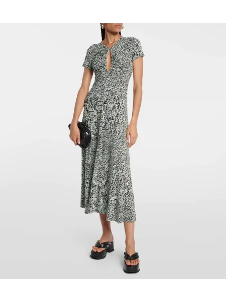 Zebra mintás maxi ruha Proenza Schouler nyomtatás fekete