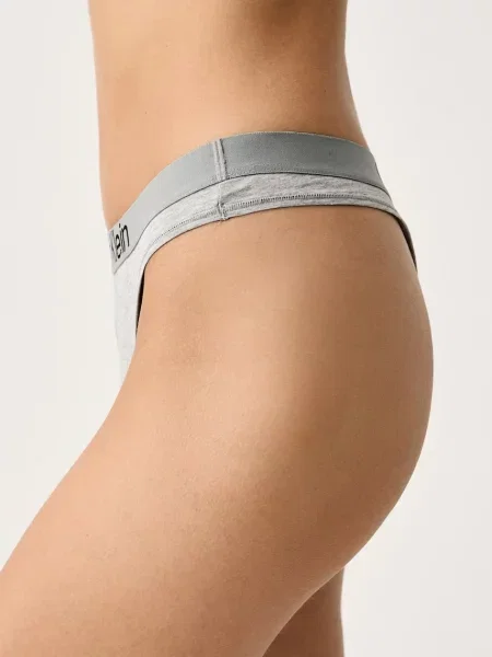Calvin Klein Underwear tangá dámske s elastanom sivá