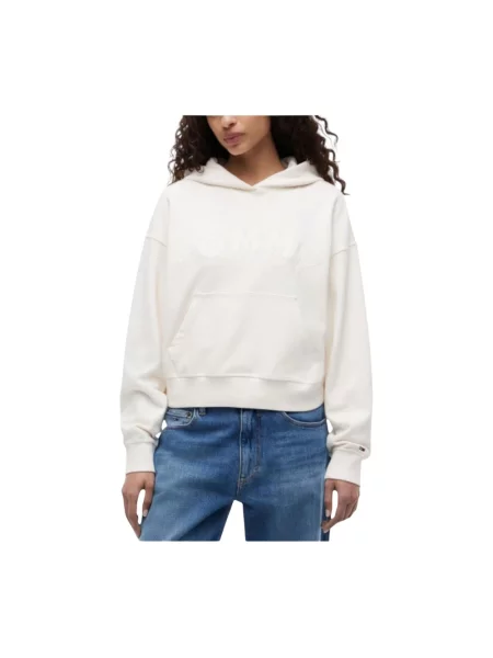 Bluza z kapturem Tommy Hilfiger z kapturem beżowa