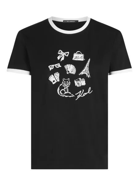 Tricou Karl Lagerfeld cu imagine negru