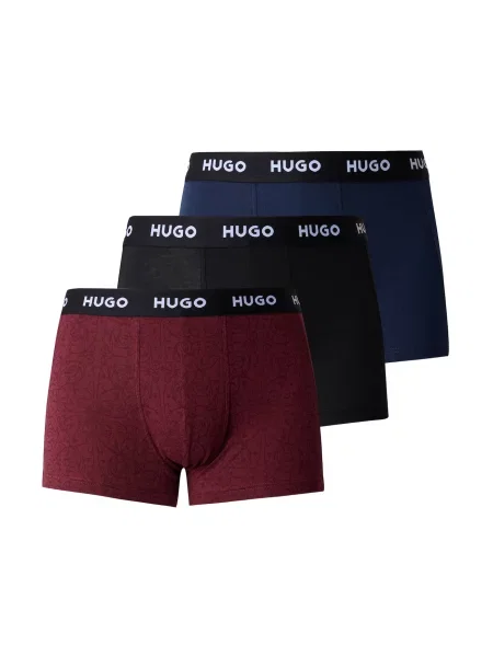 HUGO Boxeri bleumarin / roșu bordeaux / negru alb