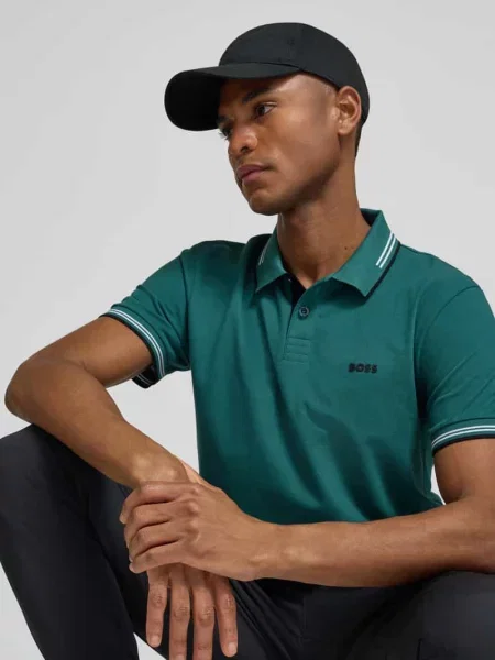 Koszulka polo z czystej bawełny krój slim fit model PAUL' Boss Green