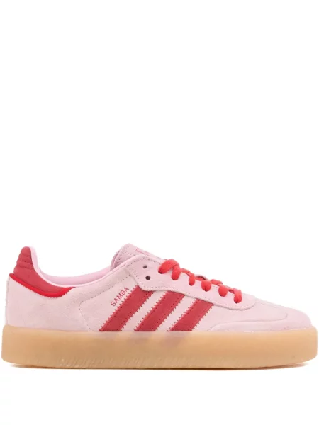 Sneakerși Adidas Samba din piele de căprioară roșu