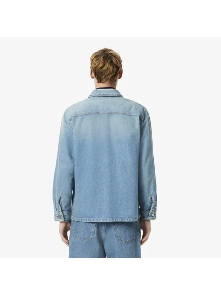 Lacoste Kurtka Overshirt Z Grubego Bawełnianego Denimu niebieski