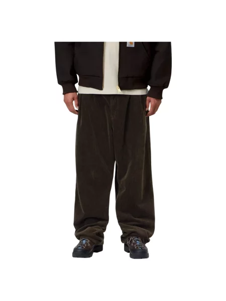 Carhartt WIP spodnie Evan Pant zielony proste brązowe
