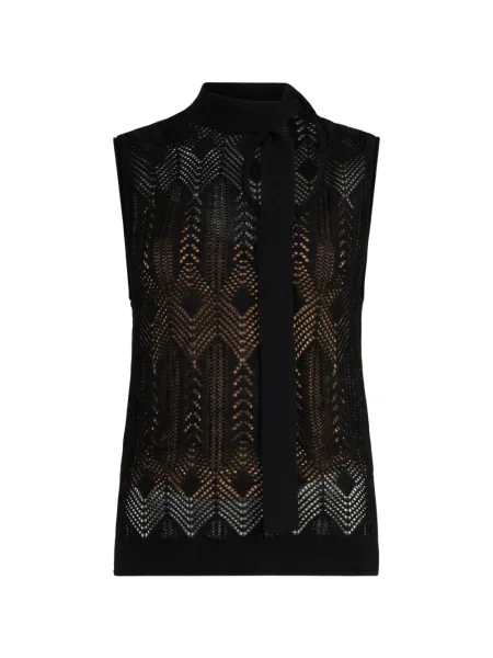 Top Liu Jo cu funde tricotate ajurat negru