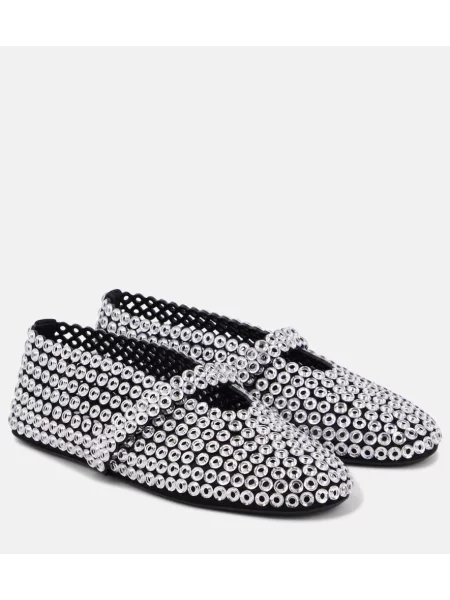 Balerini Alaïa din piele de căprioară negru