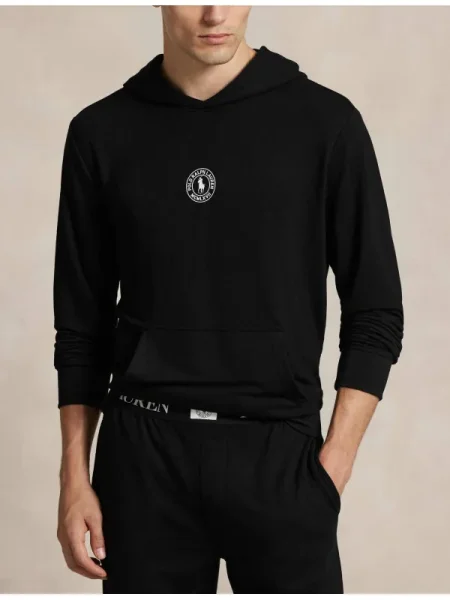 Geacă Polo Ralph Lauren cu glugă negru