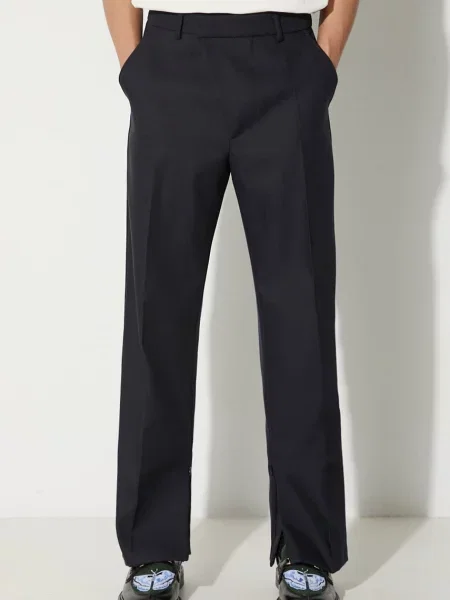 Volnene hlače mornarsko modra