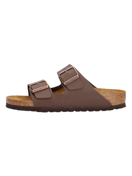 Klapki Birkenstock zamszowe brązowe