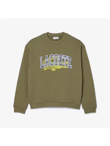 Lacoste Luźna Bluza Polarowa zielona