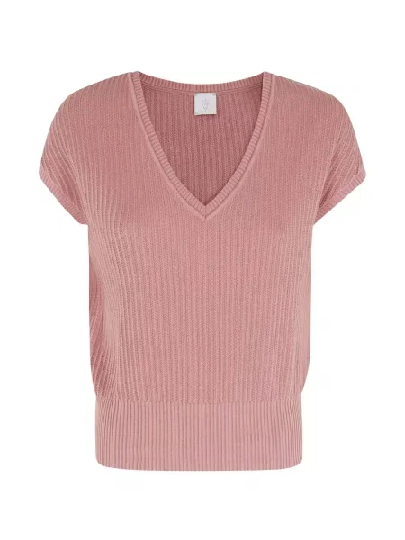 Top Eleventy bez rękawów z dekoltem w serek różowy