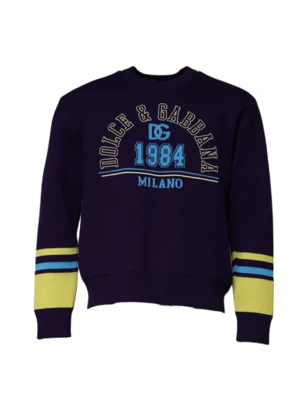 Sweter Dolce And Gabbana z logo niebieski