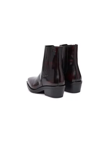 Tommy Jeans Štibletai Tjw Brushed Leather Cowboy Boots Tamsiai ruda