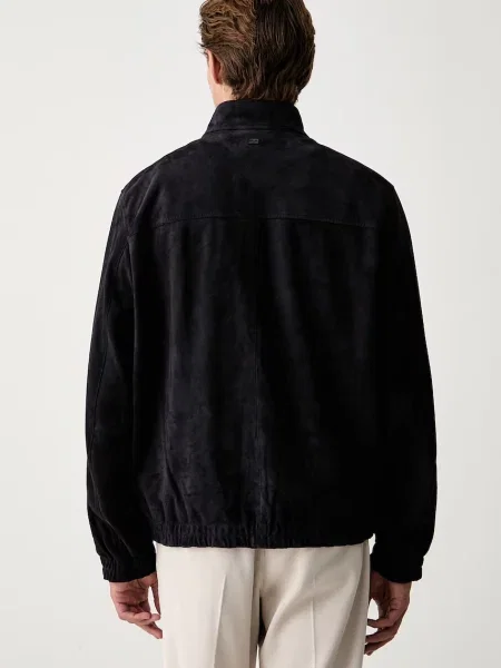 Tommy Hilfiger kurtka przejściowa zamszowa granatowa