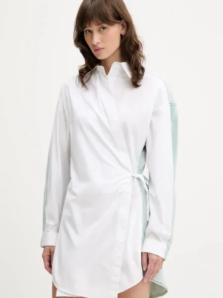 Diesel rochie din D-ELPHI-DEN DRESS mini evazati alb