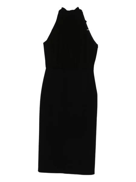 Rochie midi Max Mara până la genunchi cu gât halter de costum negru