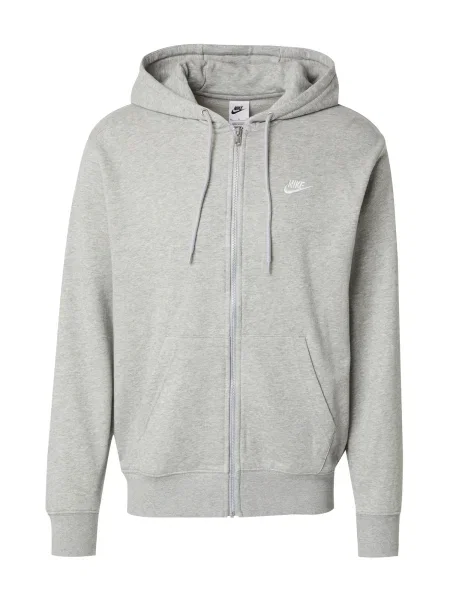 Nike Sportswear Gornji dio trenirke Club Fleece siva melange bijela