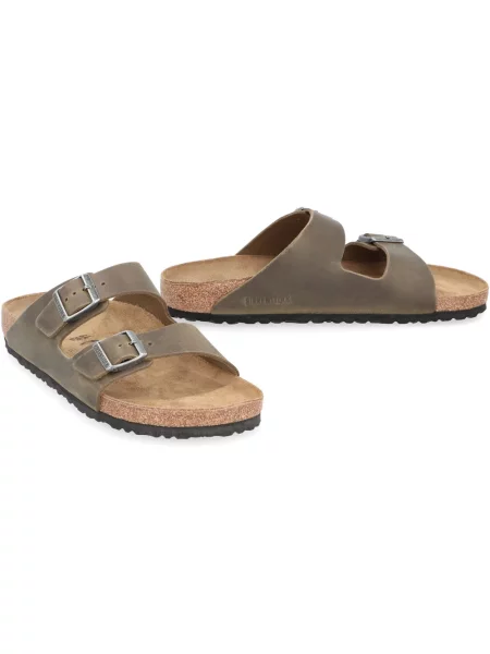 Birkenstock klapki nubukowe Arizona zielony