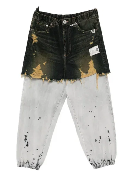 Pantaloni Maison Mihara Yasuhiro zdrențuiți albastru