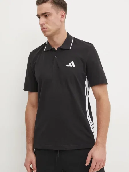 Koszulka polo Adidas w paski czarna