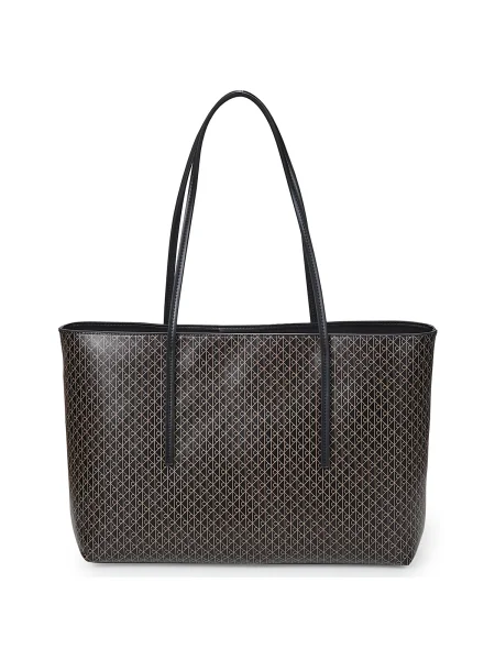 Shopper kabelka Calvin Klein s remienkami z ekologickej kože hnedá
