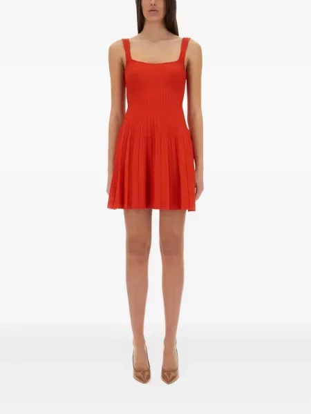 Mały sukienka mini Staud plisowana garniturowa czerwona