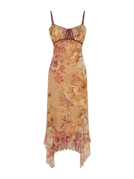 Trendyol Rochie nisipiu / închis / roz pal / roșu bordeaux bej