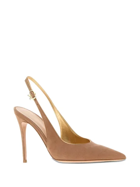 Pantofi cu toc Gianvito Rossi din piele de căprioară slingback